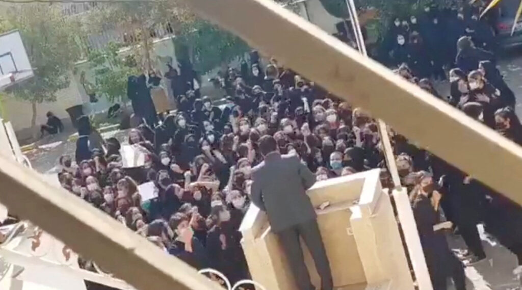 Video: "Get Lost," Chant Iran Schoolgirls At Paramilitary Speaker