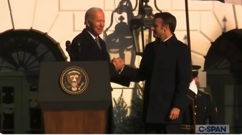 US President Joe Biden's ‘awkward’ 42-second handshake with France President Emmanuel Macron prompts hilarious reactions